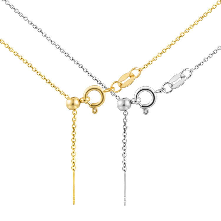 Wholesale Titanium Steel Needle Type DIY With Chain Beaded Stainless Steel Universal Adjusting Chain Necklaces